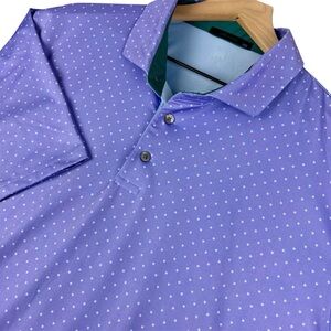 Greyson Polo Shirt Mens XXL Purple Wolf Polka Dot Golf Performance Wolf Logo